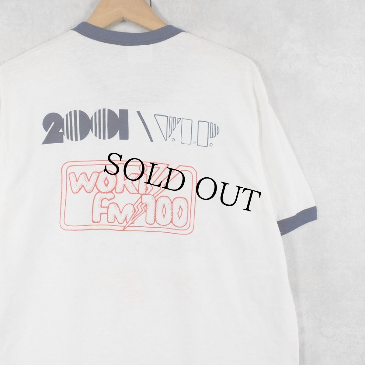 画像2: 80〜90's WOKI FM100 USA製 ラジオ局プリントリンガーTシャツ XL (2)