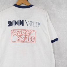 画像2: 80〜90's WOKI FM100 USA製 ラジオ局プリントリンガーTシャツ XL (2)