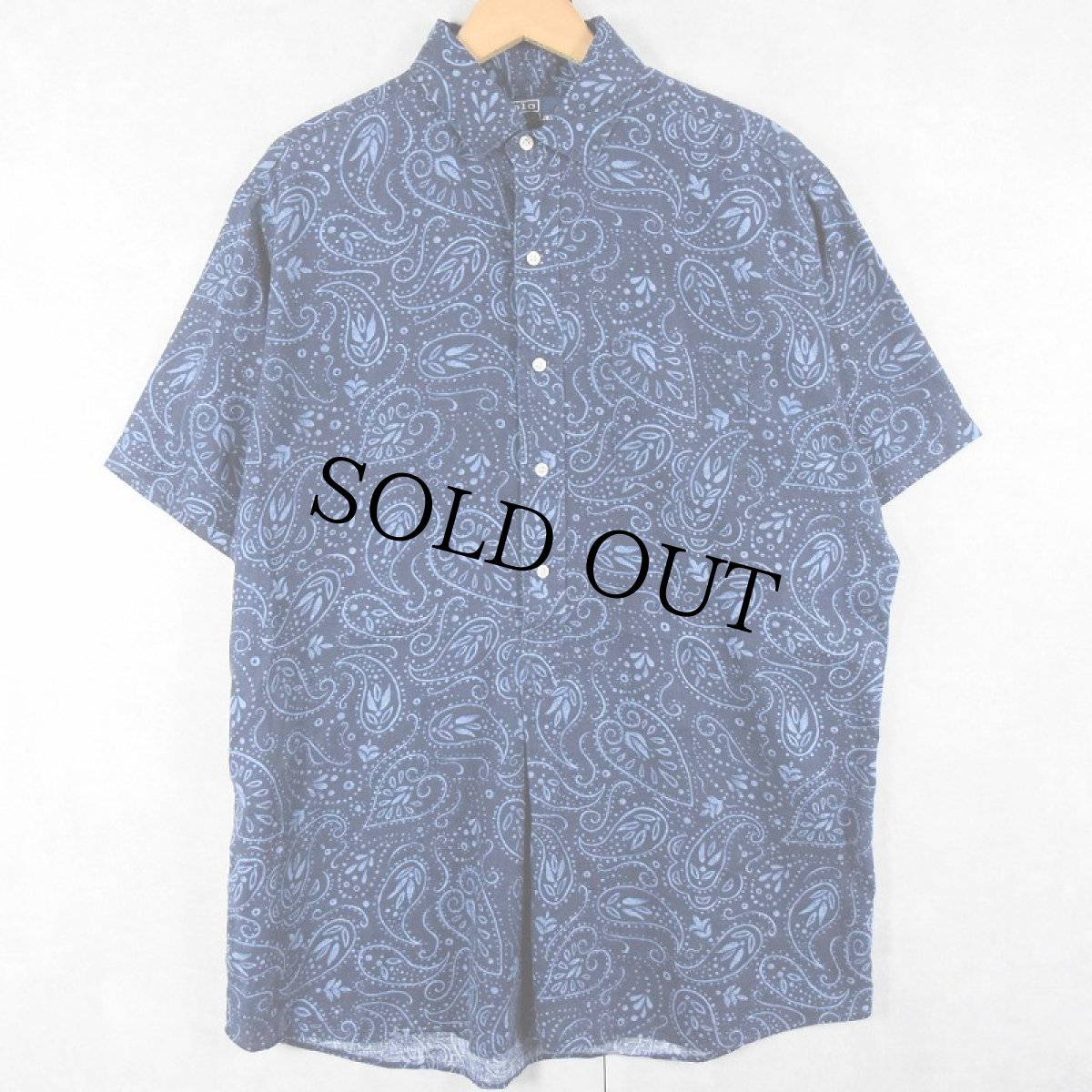 画像1: POLO Ralph Lauren "CAMBRIDGE" ペイズリー柄 リネンプルオーバーシャツ NAVY M (1)