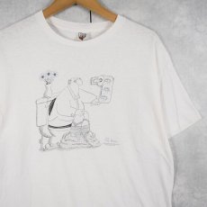 画像1: 80's Skip Morrow USA製 シュールイラストプリントTシャツ XL (1)