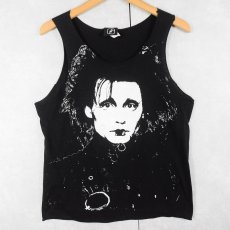 画像1: 90's Edward Scissorhands USA製 映画プリント カットオフTシャツ BLACK XL (1)