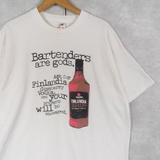 画像1: 90's Finlandia USA製 "Bartenders are gods." ウォッカプリントTシャツ XL (1)