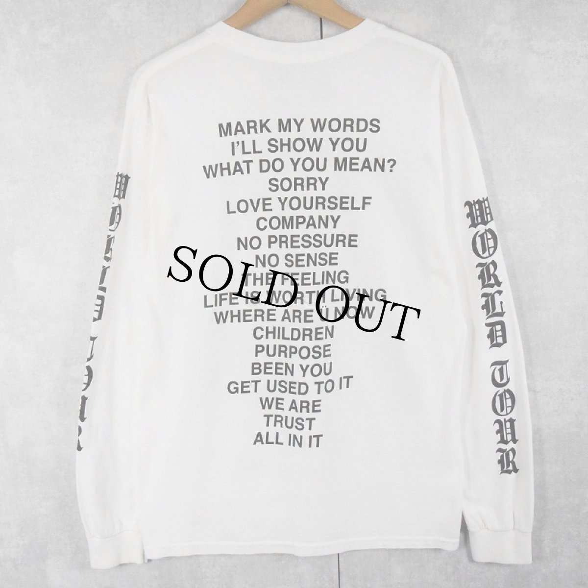 画像2: Justin Bieber "Purpose Tour" ミュージシャンツアーロンT M (2)