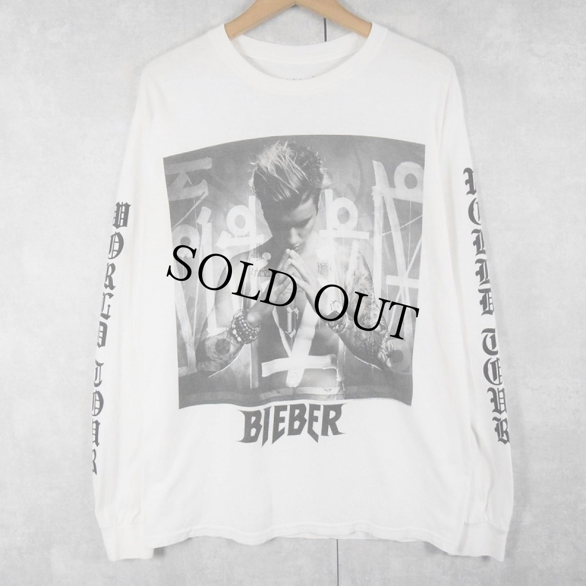 画像1: Justin Bieber "Purpose Tour" ミュージシャンツアーロンT M (1)