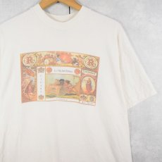 画像1: 90's La VIlla Del Tabaco USA製 タバコ屋 イラストプリントTシャツ L (1)
