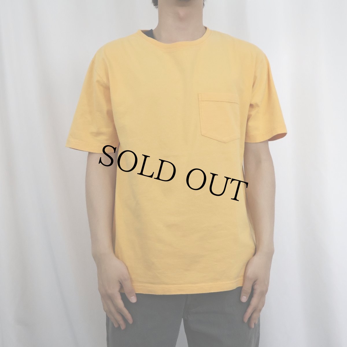 画像2: 90's〜 Eddie Bauer 無地 ポケットTシャツ (2)