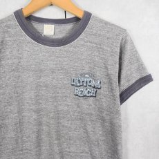画像1: 80's USA製 "DAYTONA BEACH" プリントリンガーTシャツ M (1)