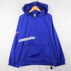 画像1: 90's UMBRO USA製 ロゴ刺繍 ナイロンアノラックパーカー M (1)