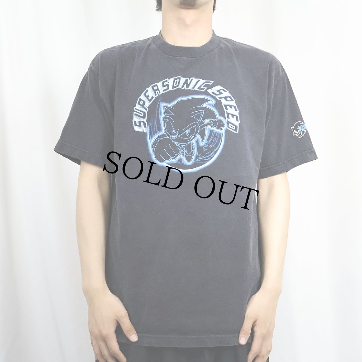 画像2: 2000's SONIC X ゲームキャラクター アニメプリントTシャツ BLACK L (2)