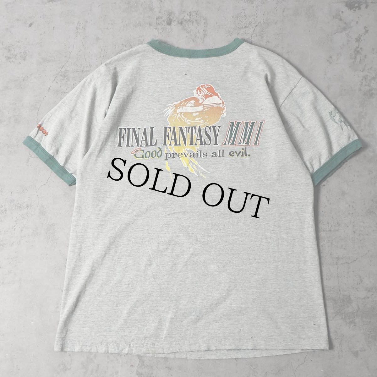 画像2: FINAL FANTASY "交響組曲" ゲームプリント リンガーTシャツ L (2)