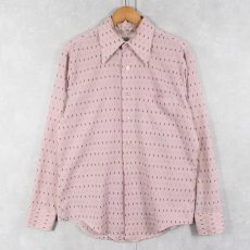 画像1: 70's Kmart 総柄 ポリエステル×コットンシャツ SIZE15 1/2 (1)