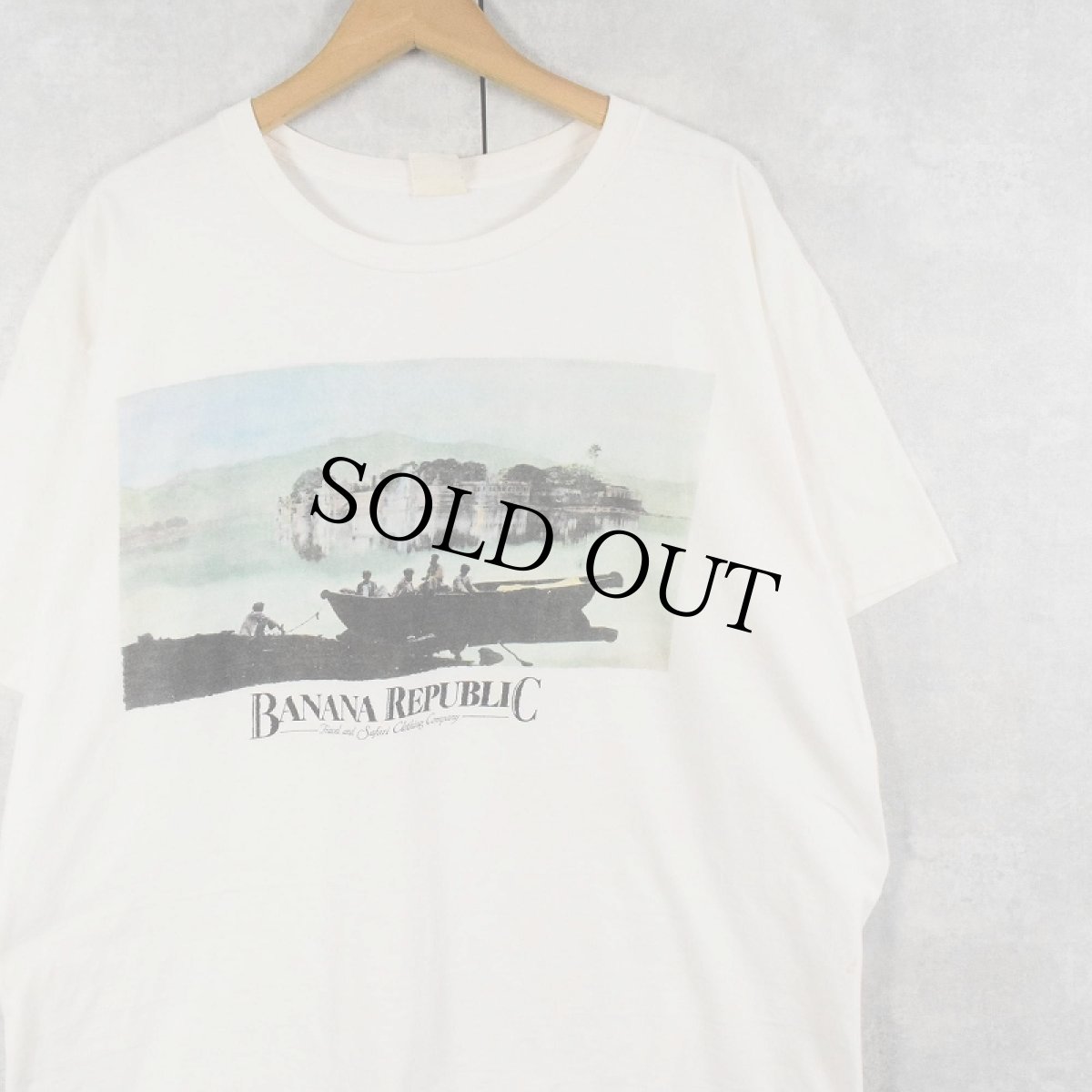 画像1: 90's BANANA REPUBLIC USA製 プリントTシャツ XL (1)