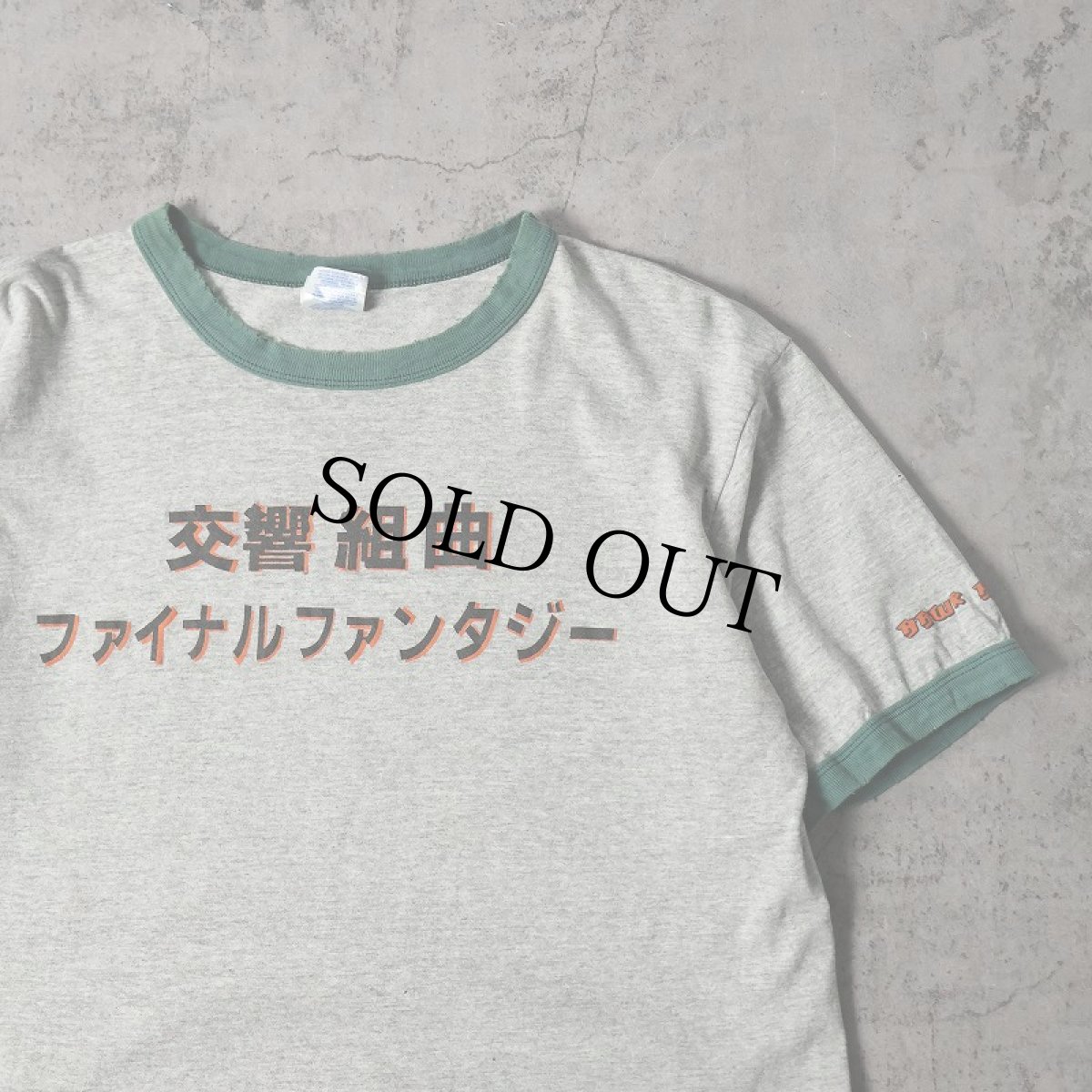 画像1: FINAL FANTASY "交響組曲" ゲームプリント リンガーTシャツ L (1)