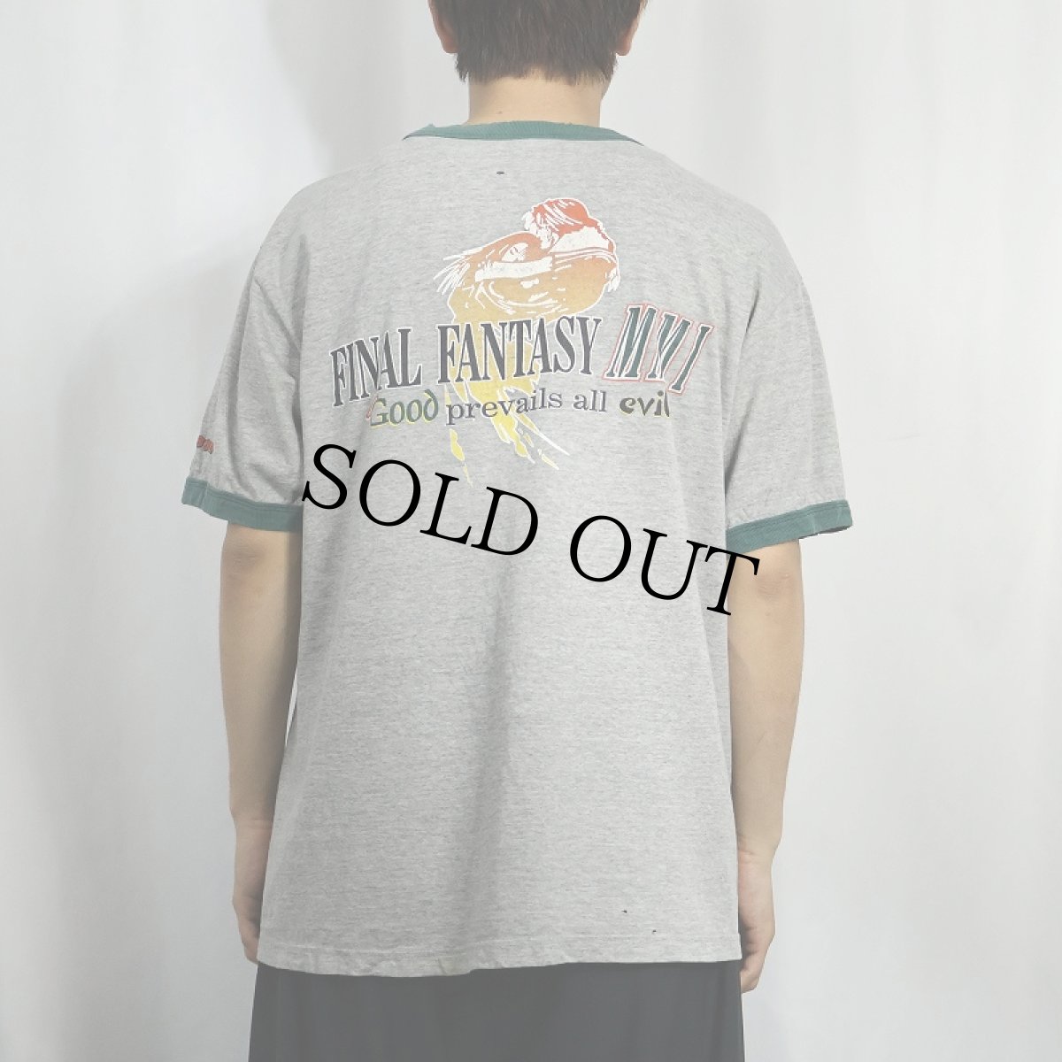 画像4: FINAL FANTASY "交響組曲" ゲームプリント リンガーTシャツ L (4)