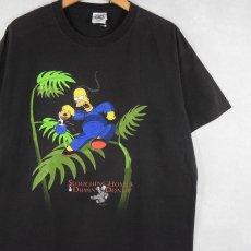 画像1: 90〜2000's THE SIMPSONS USA製 "SLOUCHING HOMER..." キャラクタープリントTシャツ BLACK L (1)