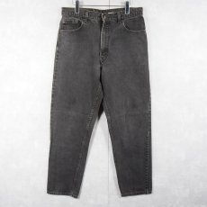 画像3: 90's Levi's 550 USA製 "サルファブラック" ブラックデニムパンツ W36 (3)
