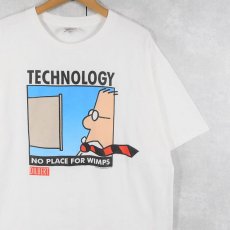 画像1: 90's DILBERT SOFTWEAR USA製 "TECHNOLOGY NO PLACE FOR WIMPS" コミックプリントTシャツ XL (1)