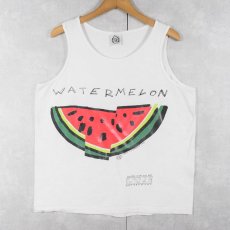 画像1: 90's GRAVITY GRAPHICS USA製 "WATERMELON" スイカプリントタンクトップ L (1)