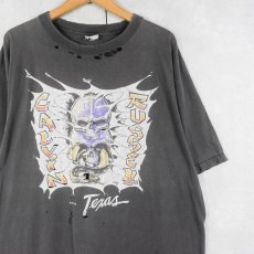 画像1: 90's Calvin Russell シンガーソングライター スカルプリントTシャツ BLACK (1)