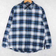 画像1: PENDLETON "MASON" オンブレーチェック柄 コットンボタンダウンシャツ L (1)