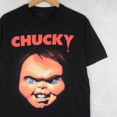 画像1: Chucky ホラー映画 キャラクタープリントTシャツ BLACK M (1)