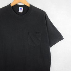 画像1: 90's〜 RUSSELL ATHLETIC USA製 ポケットTシャツ BLACK L (1)