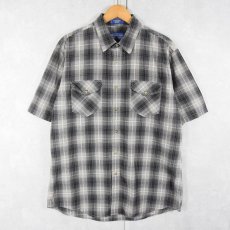 画像1: PENDLETON "TRACKER SHIRT" オンブレーチェック柄 コットンシャツ L (1)