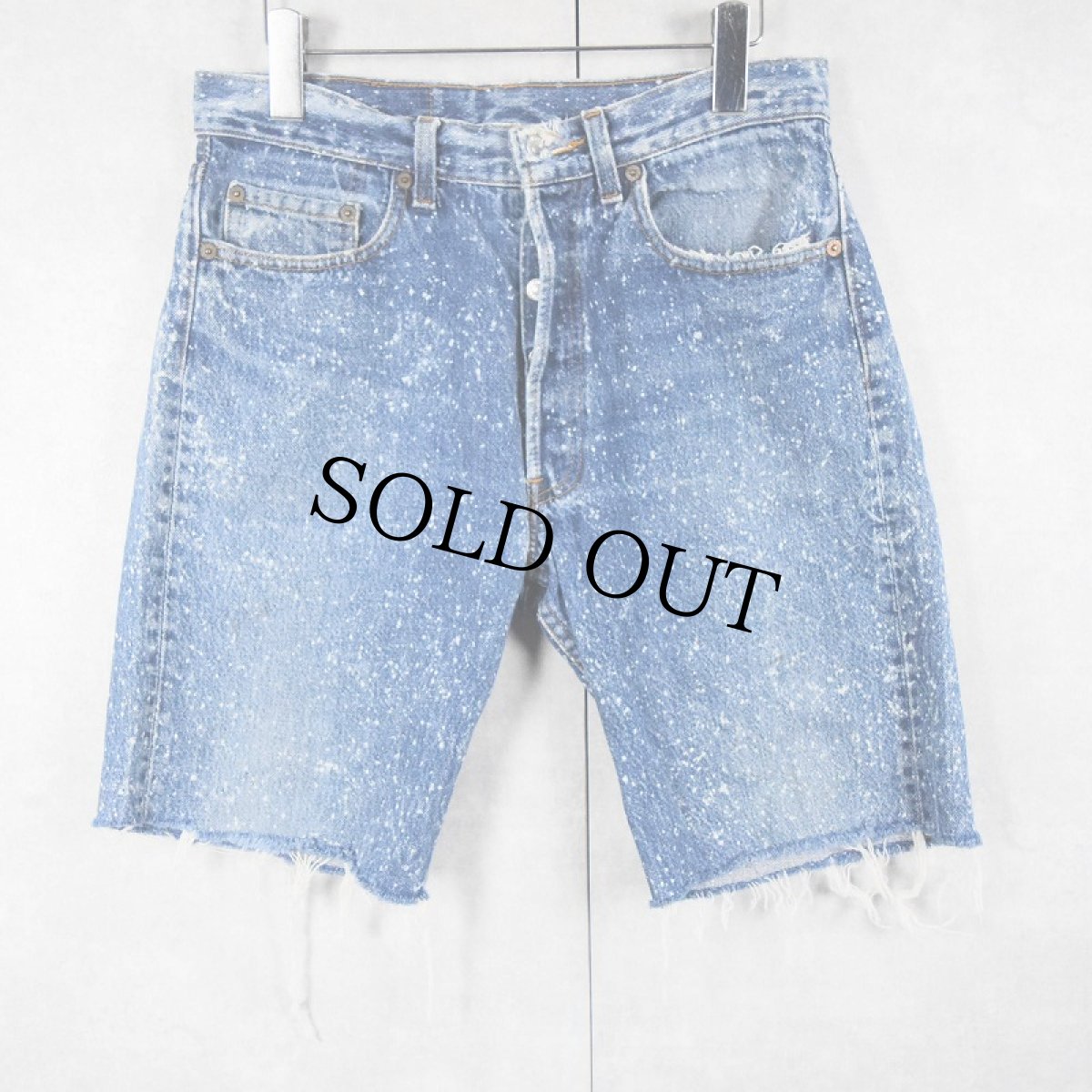 画像1: 80's Levi's 501 USA製 "Galactic wash" カットオフ デニムショーツ W31 (1)
