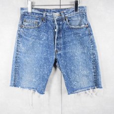 画像1: 80's Levi's 501 USA製 "Galactic wash" カットオフ デニムショーツ W31 (1)