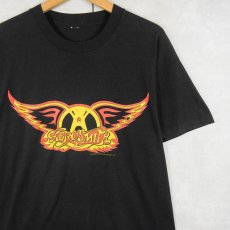画像1: 80〜90's AEROSMITH "WALK THIS WAY" ロックバンドプリントTシャツ BLACK (1)
