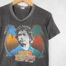 画像1: 70's BOB DYLAN フォークロックミュージシャンTシャツ BLACK S (1)