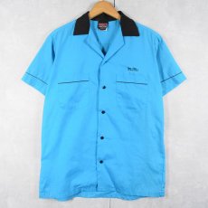 画像2: 90's HILTON USA製 "TIM'S" コットンポリ ボーリングシャツ M (2)