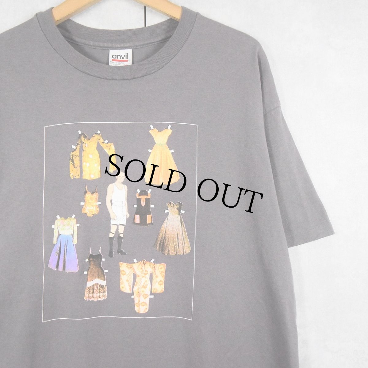 画像1: 90's USA製 "Paula Cole" ペーパードールプリントTシャツ XL (1)