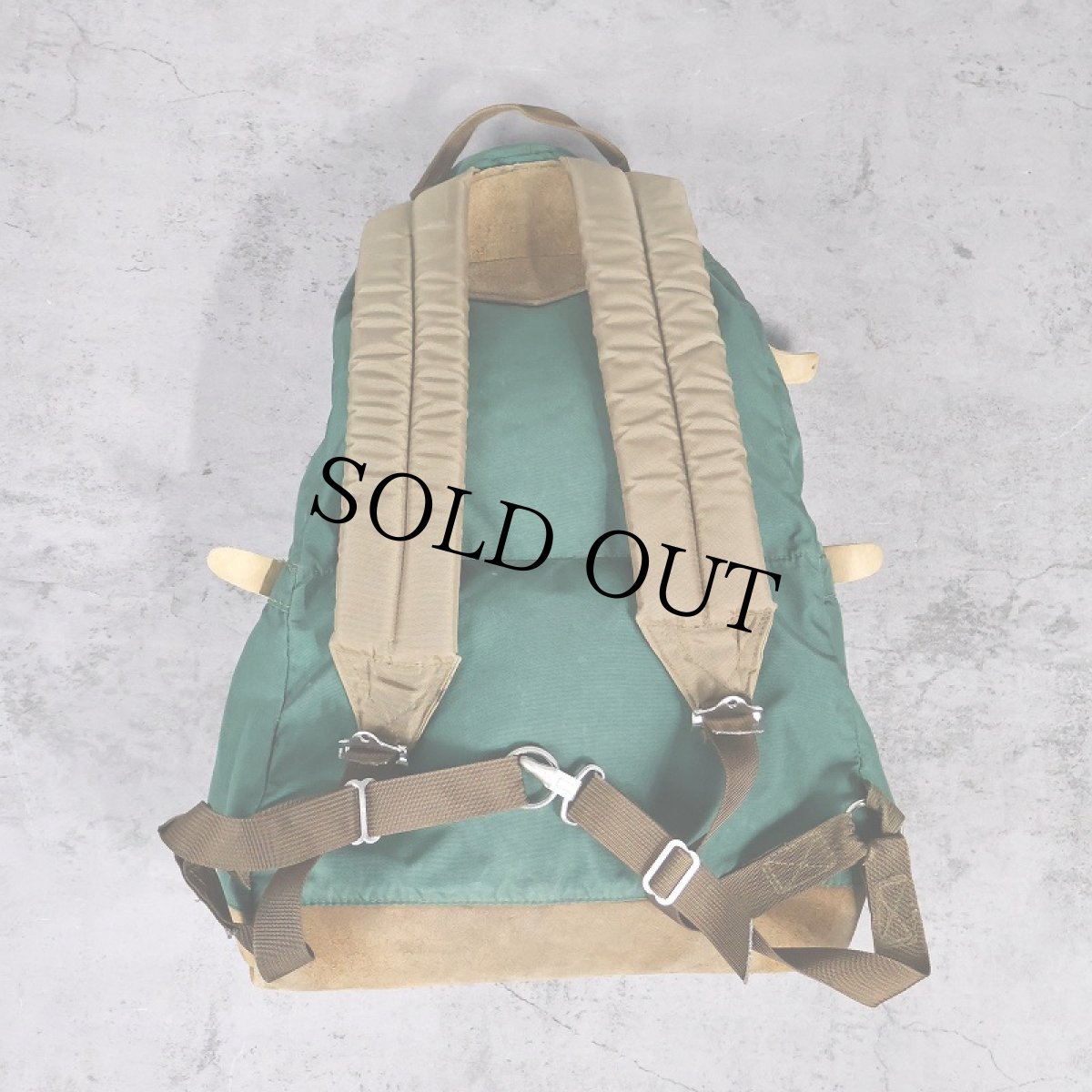 画像2: 70's THE NORTH FACE 茶タグ ナイロンバックパック GREEN (2)