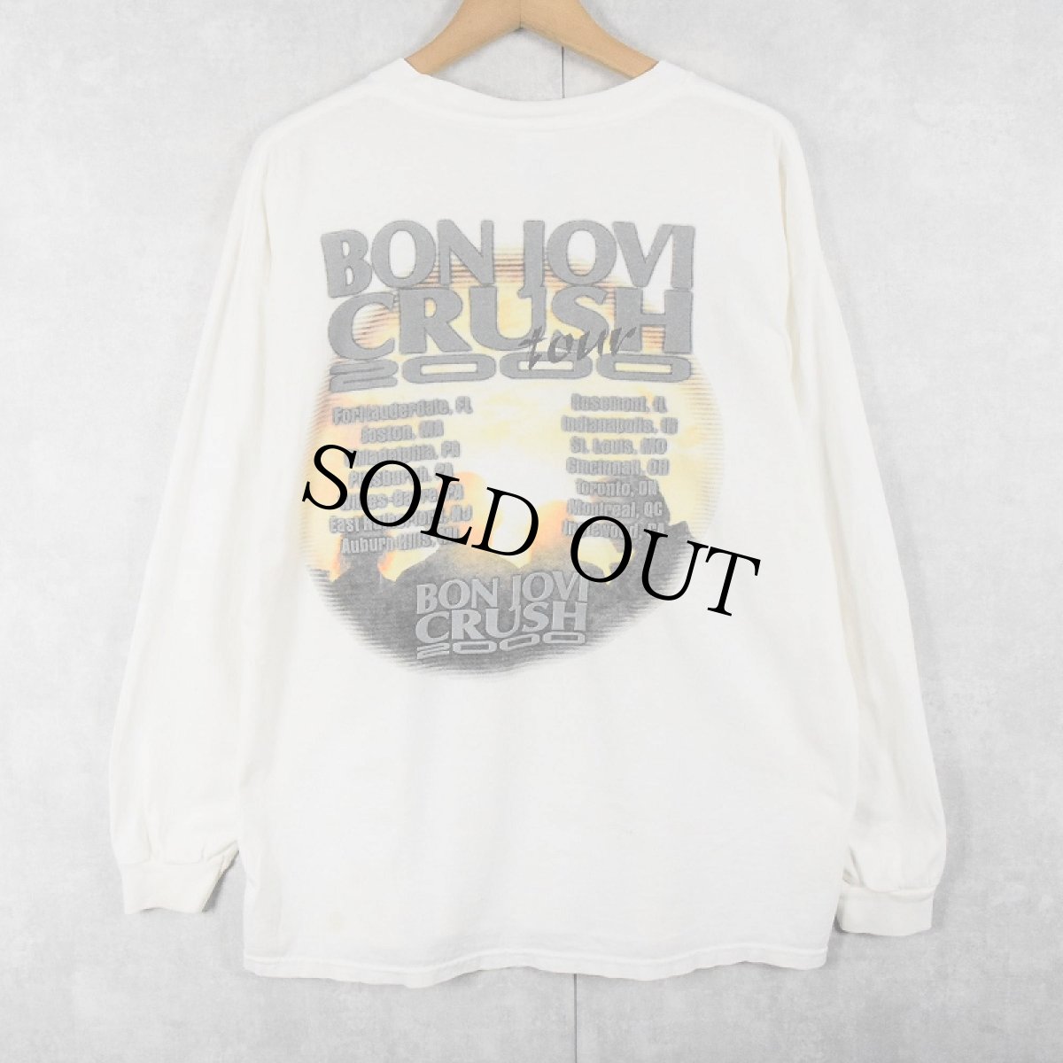 画像2: 2000's BON JOVI "CRUSH TOUR" ハードロックバンドツアーロンT XL (2)