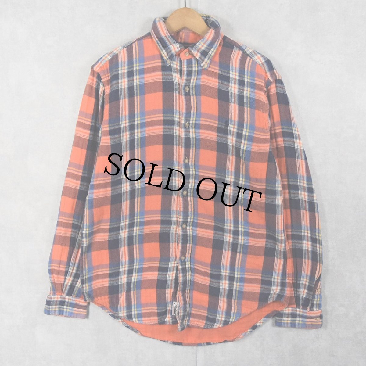 画像1: Ralph Lauren チェック柄 ダブルフェイス ヘビーネルシャツ M (1)