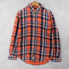 画像1: Ralph Lauren チェック柄 ダブルフェイス ヘビーネルシャツ M (1)