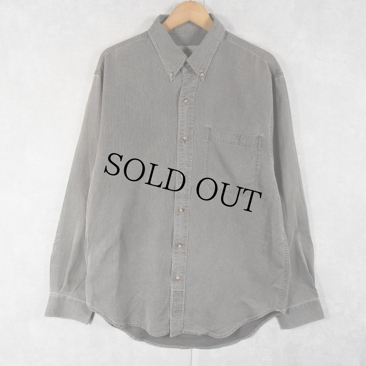 画像1: THE TERRITORY AHEAD シルク×コットン ボタンダウンシャツ M (1)