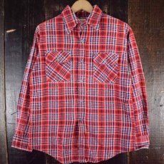 画像1: Wrangler TAIWAN製 チェック柄 ライトネルシャツ S (1)