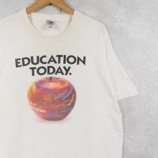 画像1: 90's CANADA製 "EDUCATION TODAY." フルーツプリントTシャツ XL (1)
