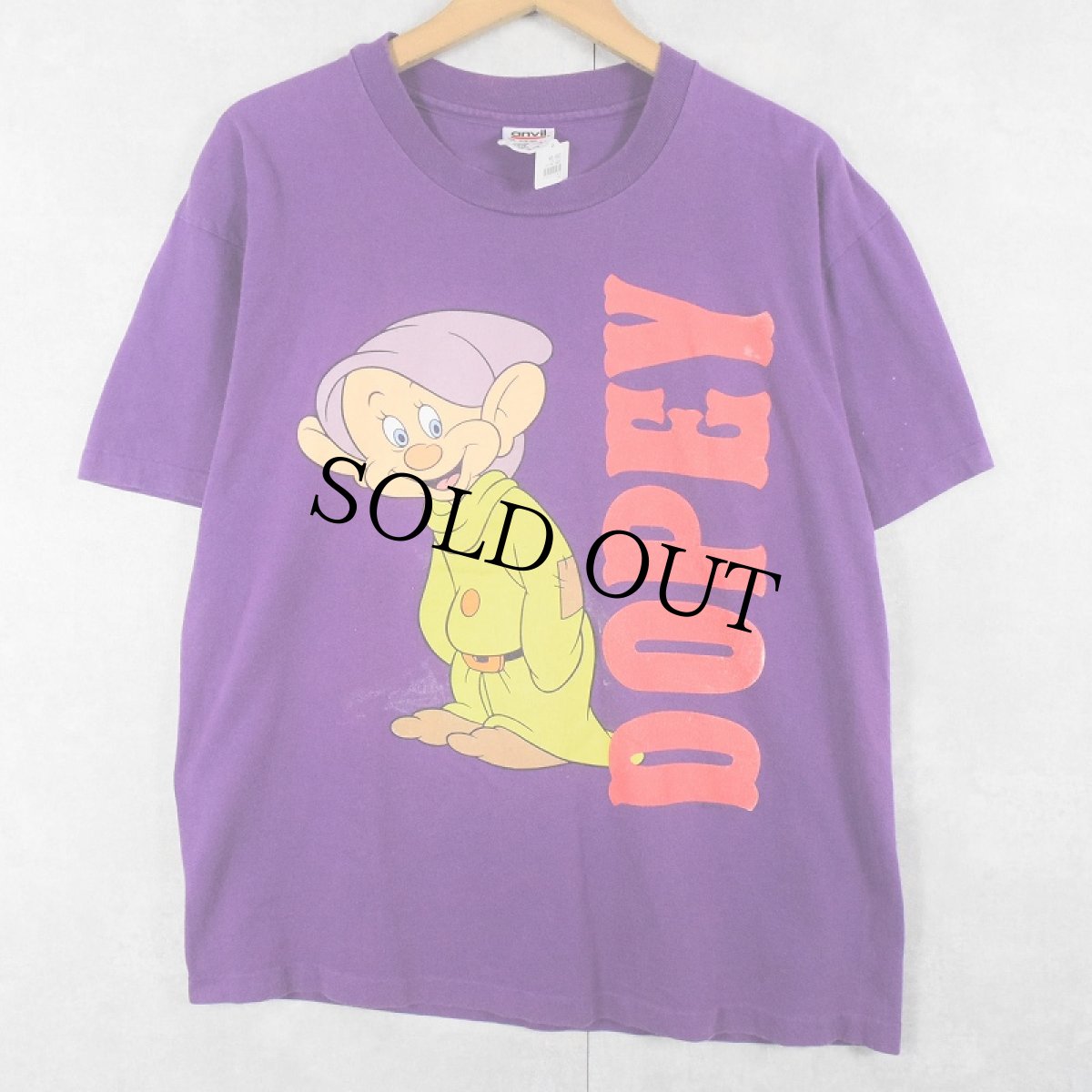 画像1: 90's Disney 七人の小人 "Dopey" キャラクタープリントTシャツ L (1)