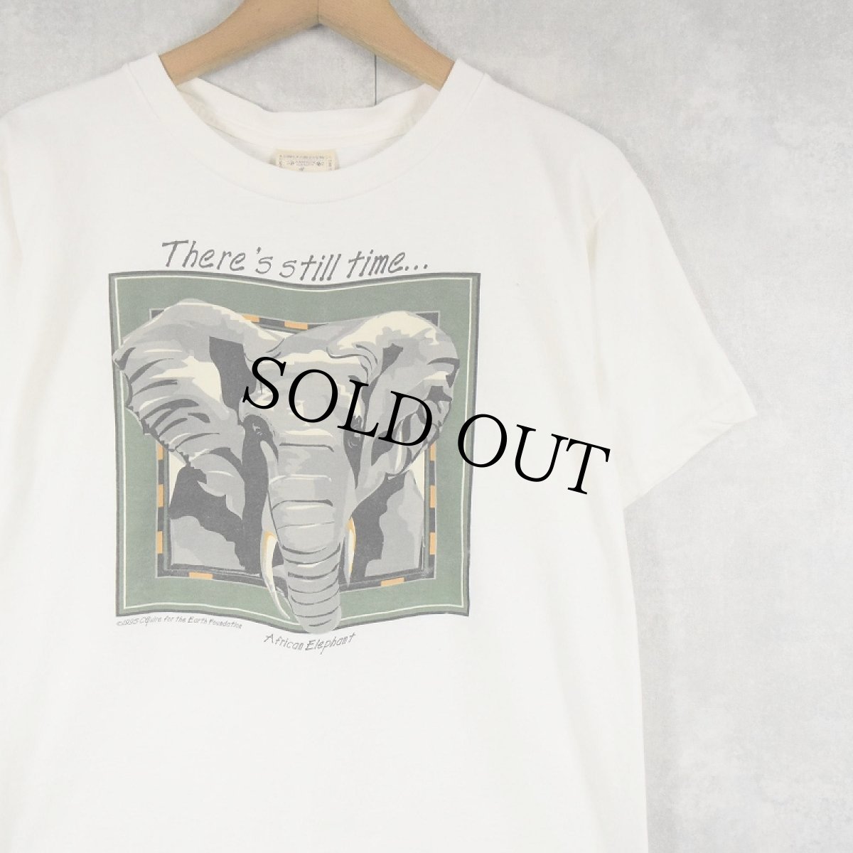画像1: 90's USA製 "African Elephant" アフリカゾウプリントTシャツ M (1)