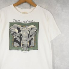画像1: 90's USA製 "African Elephant" アフリカゾウプリントTシャツ M (1)