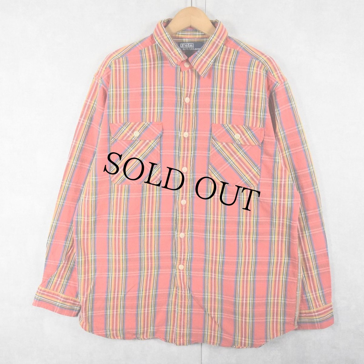 画像1: POLO Ralph Lauren "MATLOCK" チェック柄 ヘビーネルシャツ L (1)