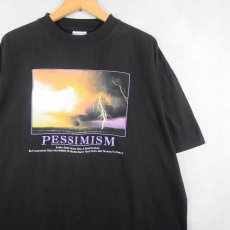 画像1: "PESSIMISM" サンダープリントTシャツ BLACK XL (1)