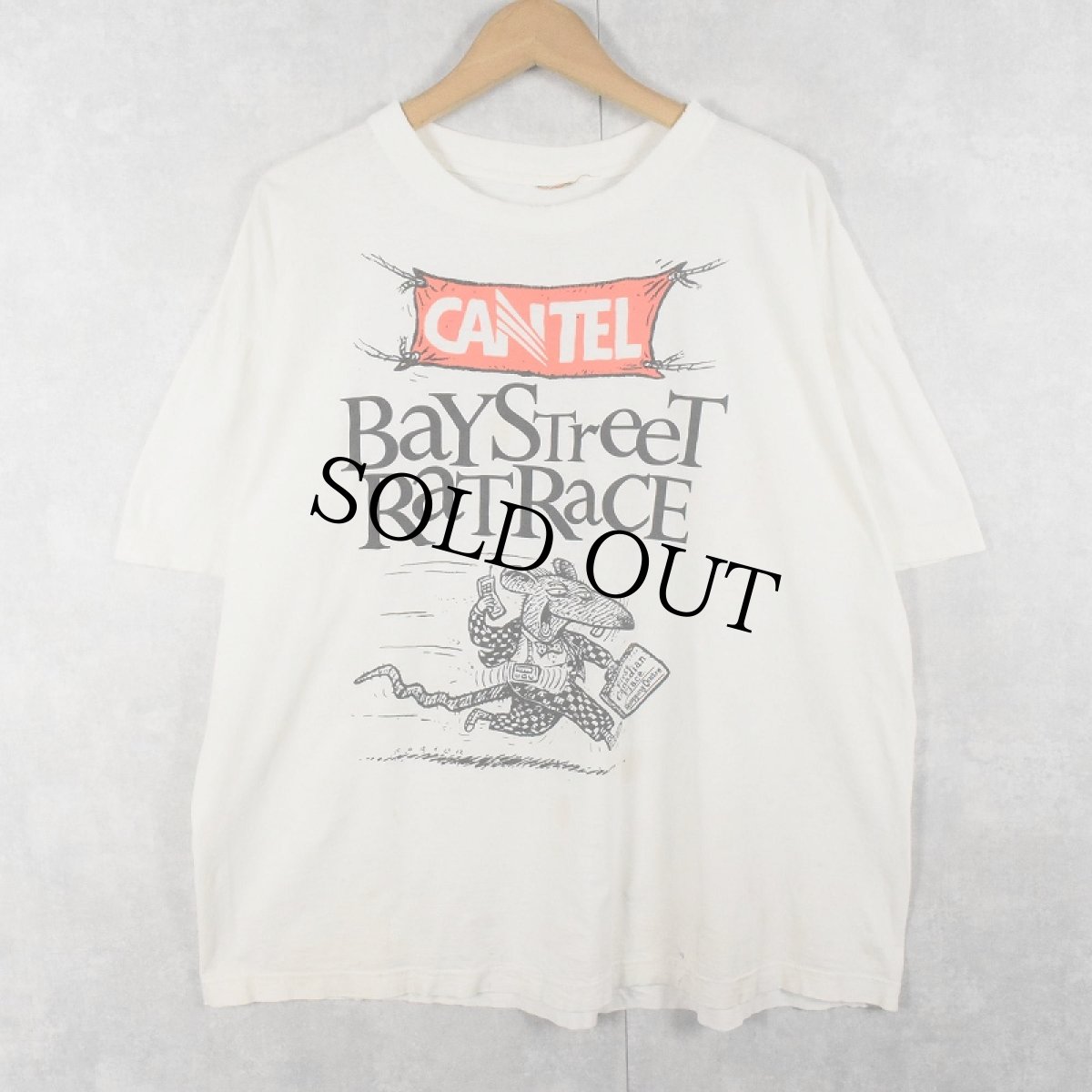 画像1: 90's "BAY STREET RAT RACE" イラストプリントTシャツ (1)