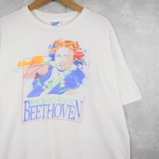 画像1: 90's BEETHOVEN USA製 ピアニストプリントTシャツ XL (1)