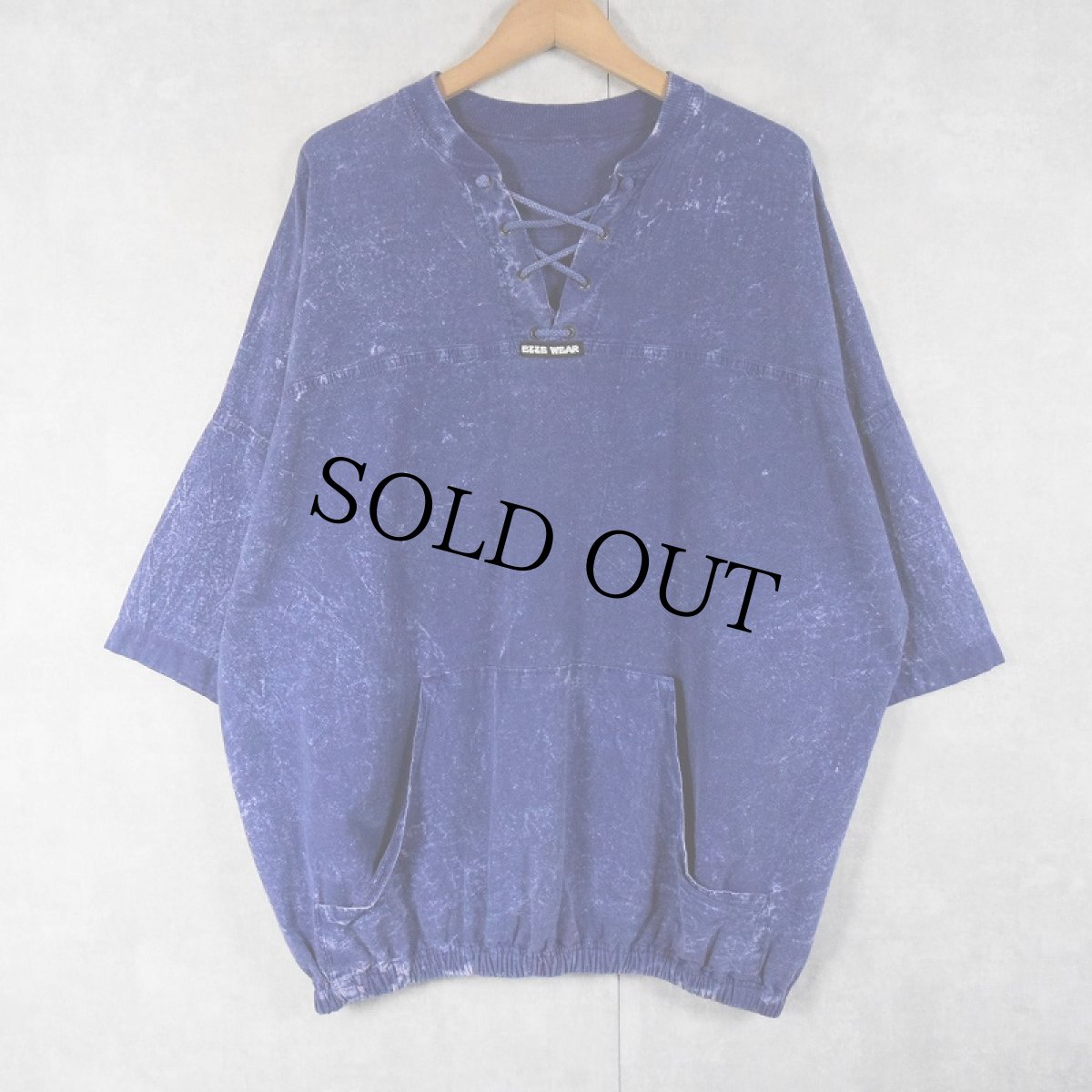 画像1: EZZE WEAR レースアップ プルオーバーシャツ (1)