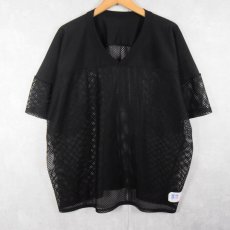 画像1: 80〜90's RUSSELL ATHLETIC USA製 メッシュフットボールシャツ BLACK XXXL (1)