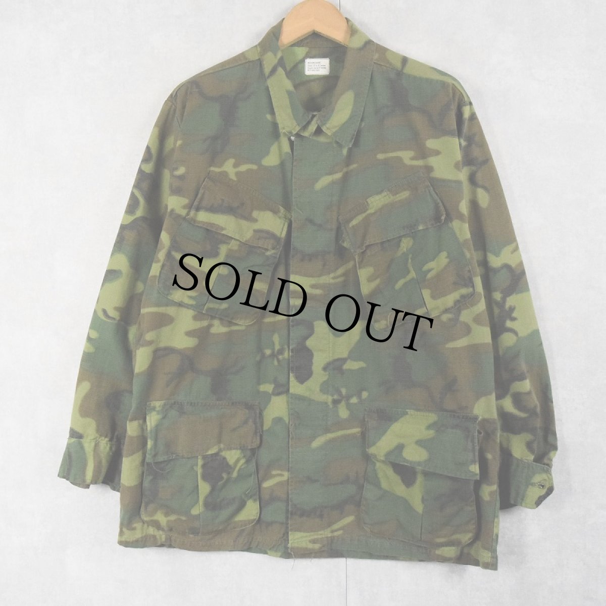 画像2: 60's U.S.ARMY ERDL迷彩 グリーンリーフ ジャングルファティーグジャケット/パンツ 5th SETUP MEDIUM-SHORT (2)